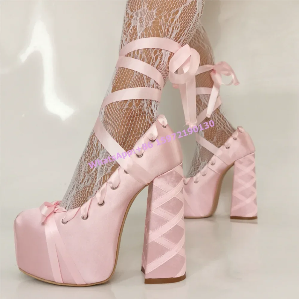 Red Satin Ribbon Platform Pump - Ribbon Tie Heel review and price