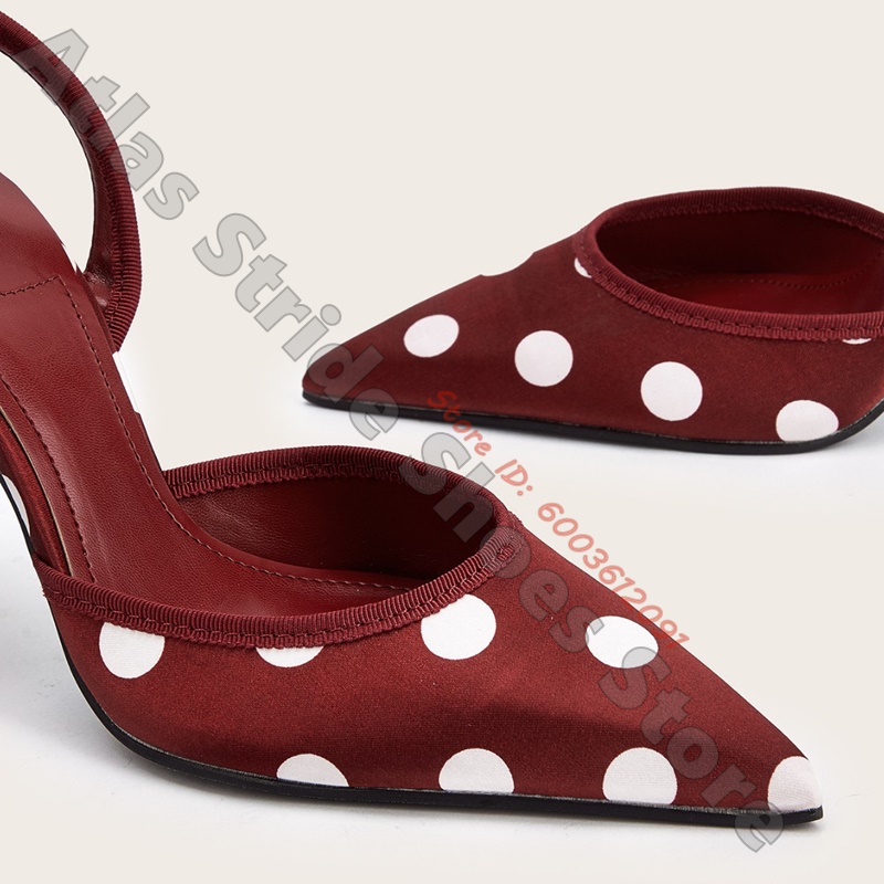 Satin White Polka Dot Pointed  - Ribbon Tie Heel review and price