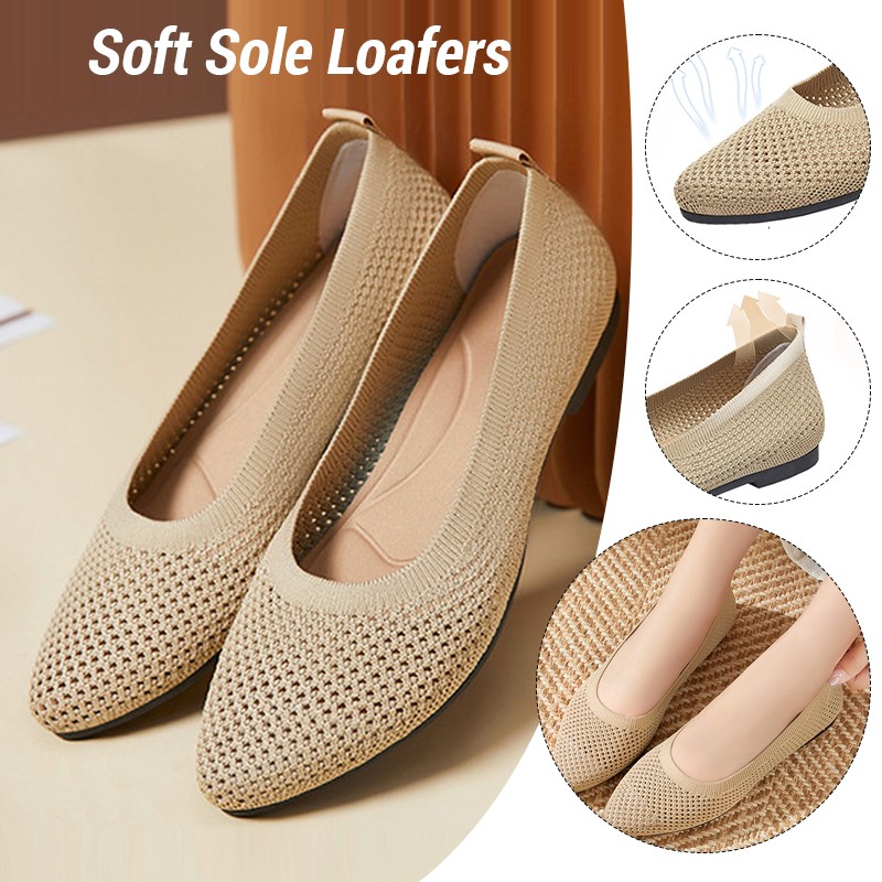 Women Flat Shoes Knitted Loafe - Ballet Flat Women review and price