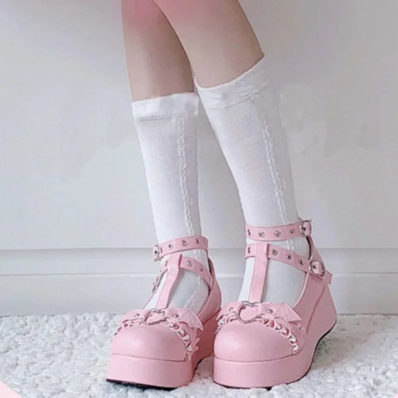 New Sweet Heart Buckle Wedges  - Women'S Shoes Round Toe review and price