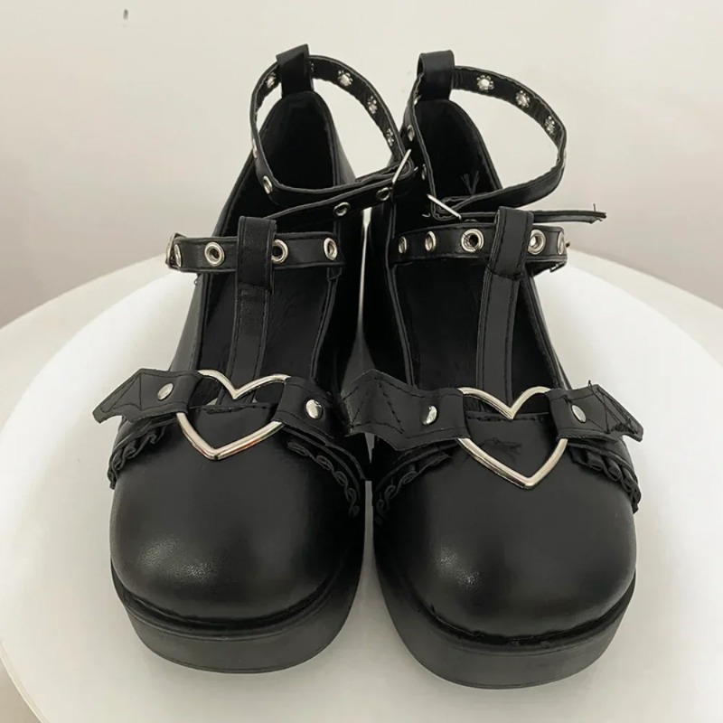 New Sweet Heart Buckle Wedges  - Women'S Shoes Round Toe review and price