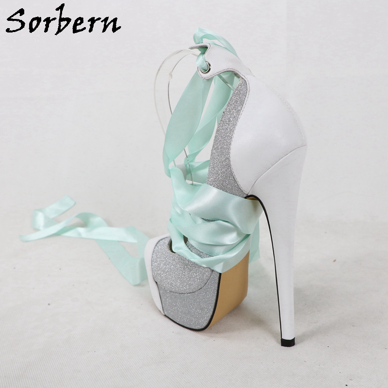 Sorbern White Real Leather Wom - Ribbon Tie Heel review and price