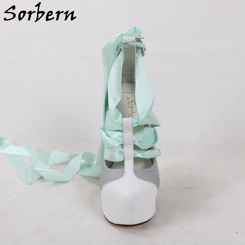 Sorbern White Real Leather Wom - Ribbon Tie Heel review and price