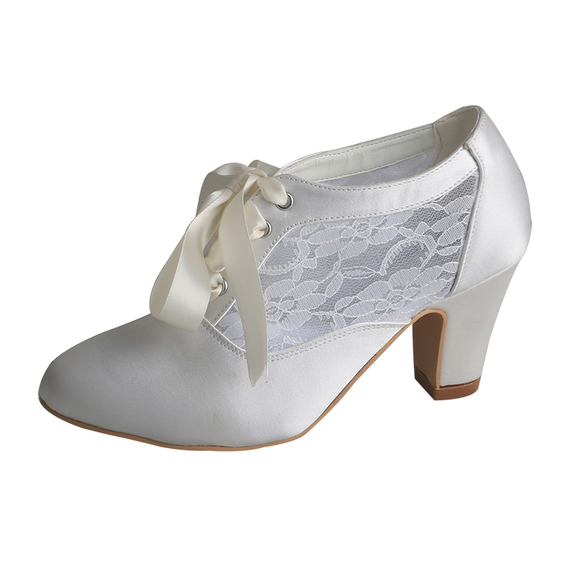 Customized Block Heels Bridal  - Ribbon Tie Heel review and price