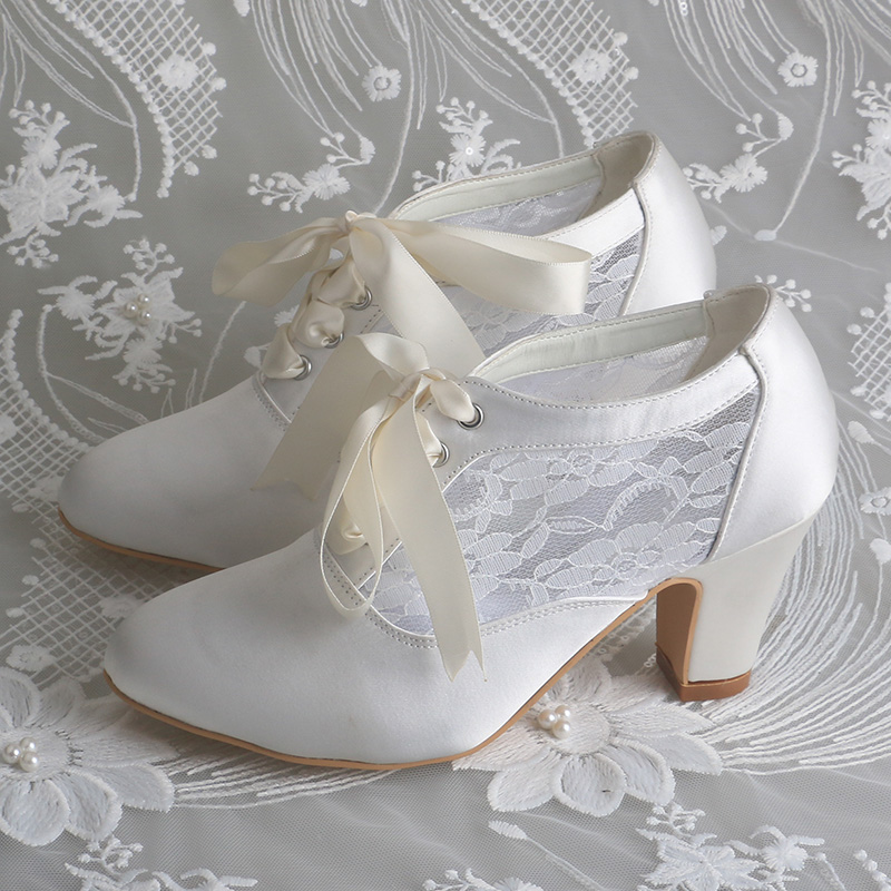 Customized Block Heels Bridal  - Ribbon Tie Heel review and price
