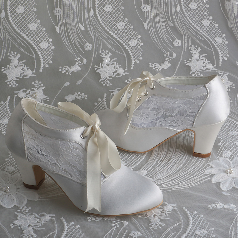 Customized Block Heels Bridal  - Ribbon Tie Heel review and price
