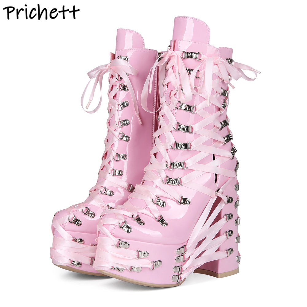 Black Pink Cross Tied Ankle Bo - Ribbon Tie Heel review and price
