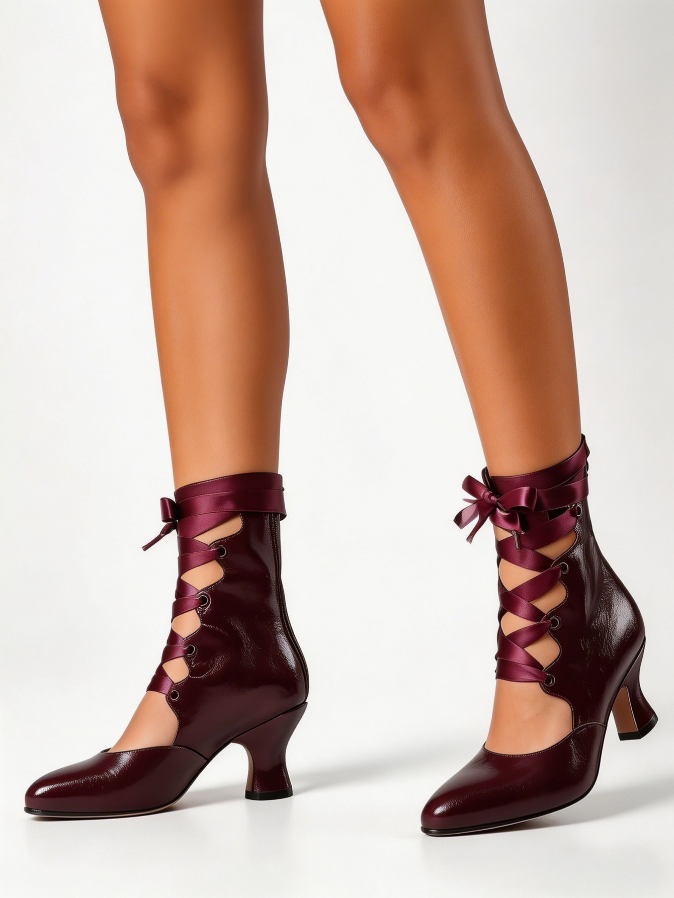 Gothic Lace Up High Heels For  - Ribbon Tie Heel review and price