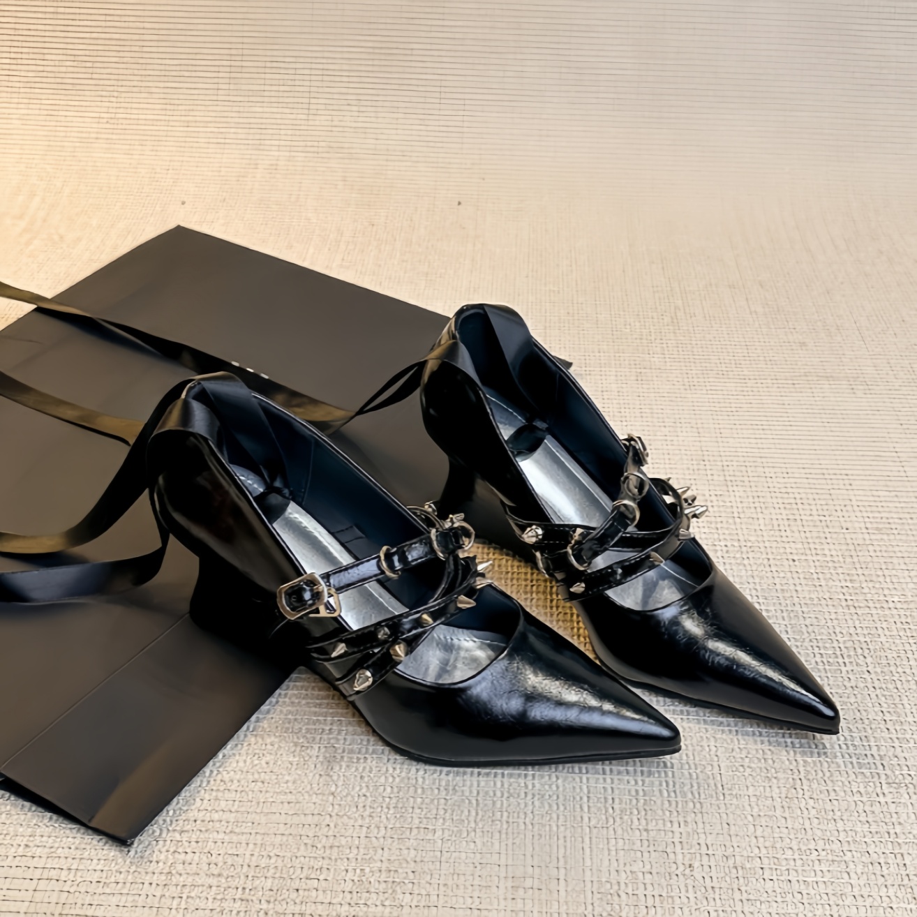Women's Black Patent Leather P - Ribbon Tie Heel review and price