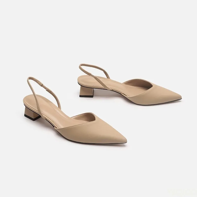Ladies Pointed Stretch Sandals - Low Block Heel Pump review and price