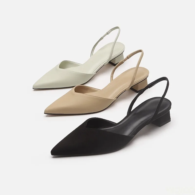 Ladies Pointed Stretch Sandals - Low Block Heel Pump review and price