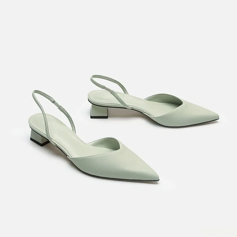 Ladies Pointed Stretch Sandals - Low Block Heel Pump review and price